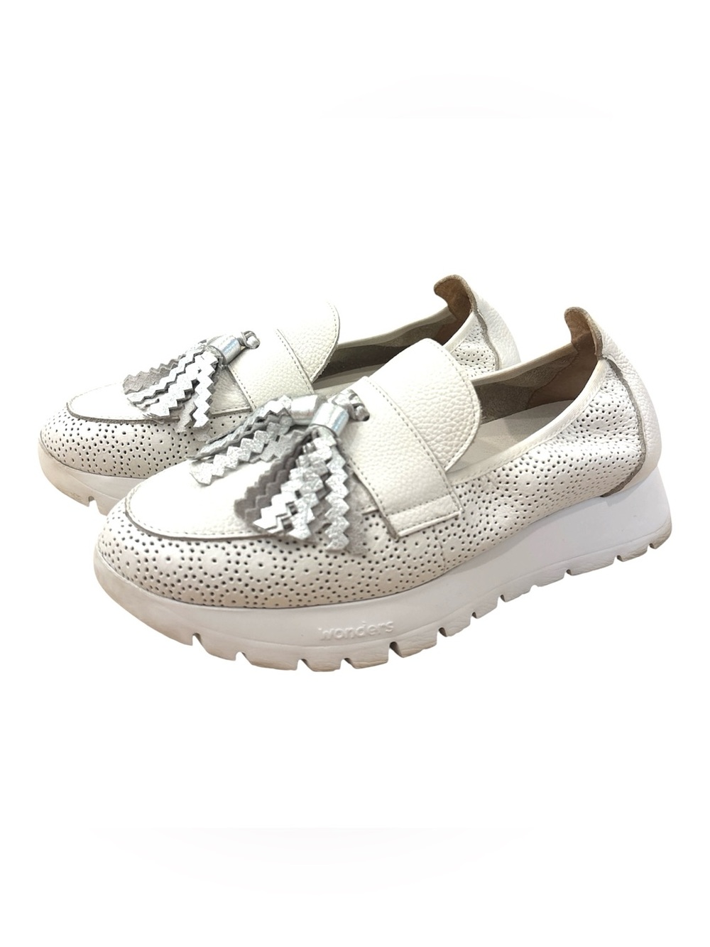 Wonders Women's Leather Platform Lightweight Comfortable Loafers Size 37, US 6.5